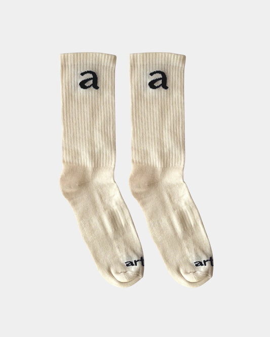 Cream Crew Socks - Black