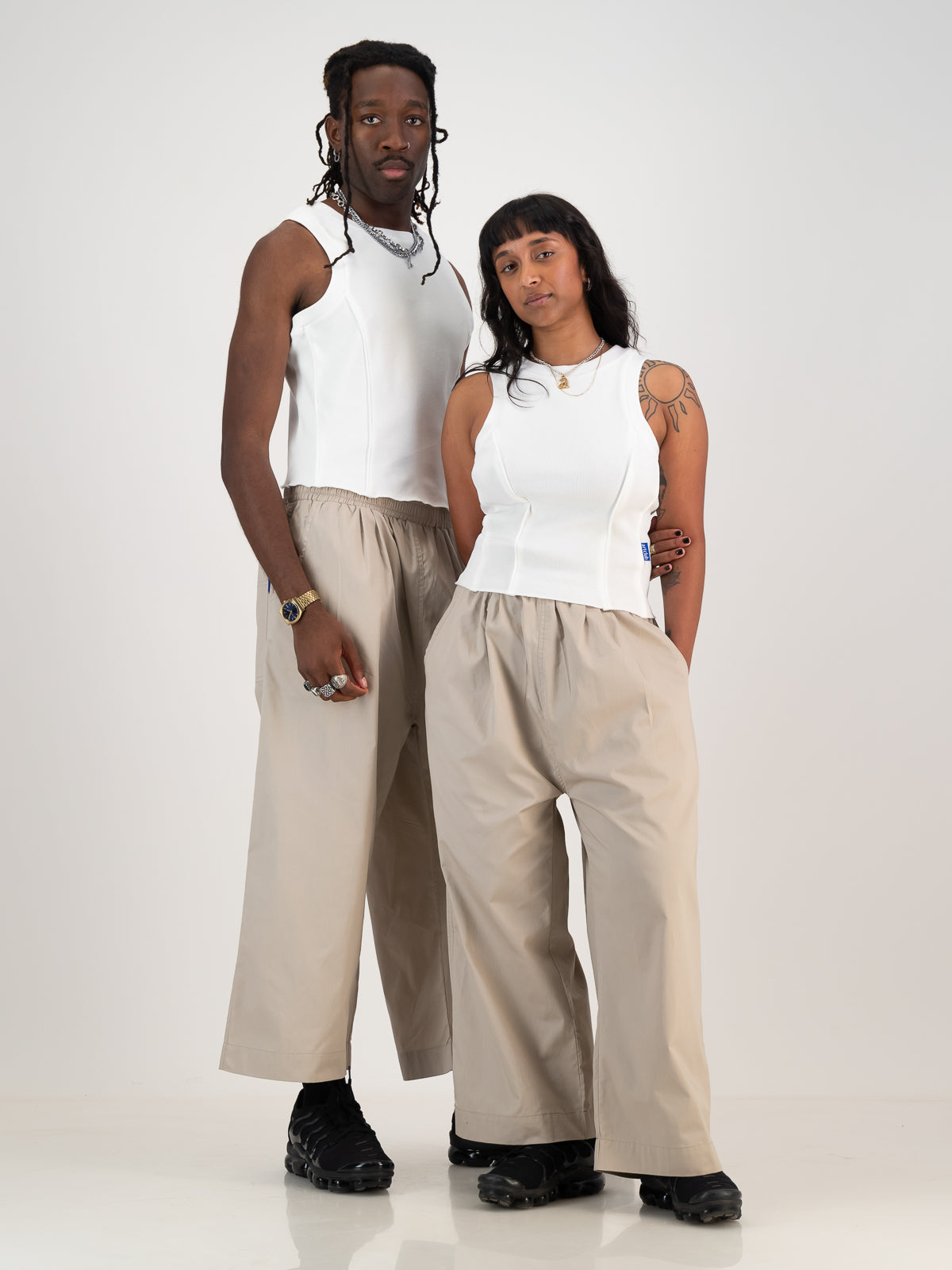 Cropped Cocoon Pants- Stone