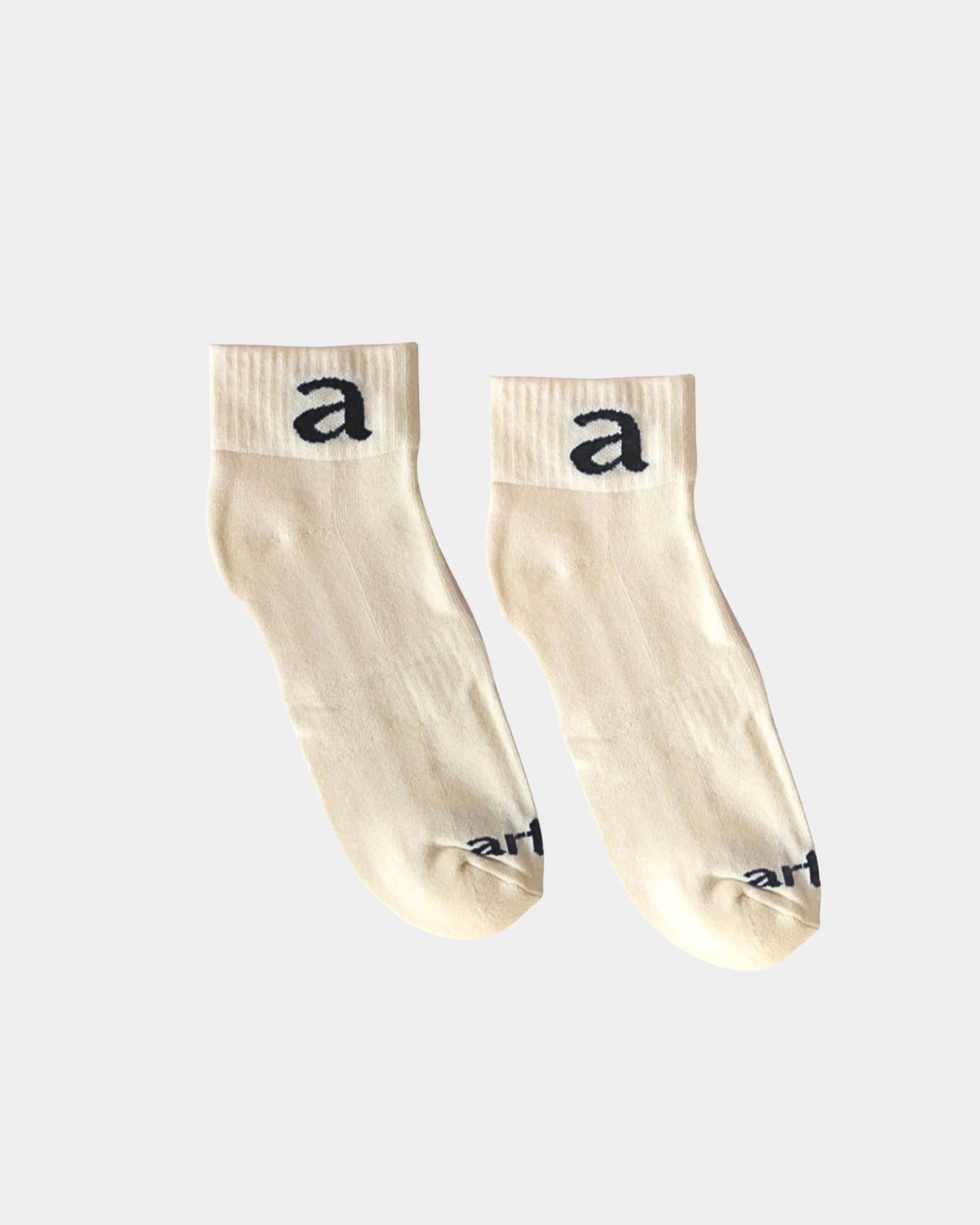 Cream Ankle Socks - Black