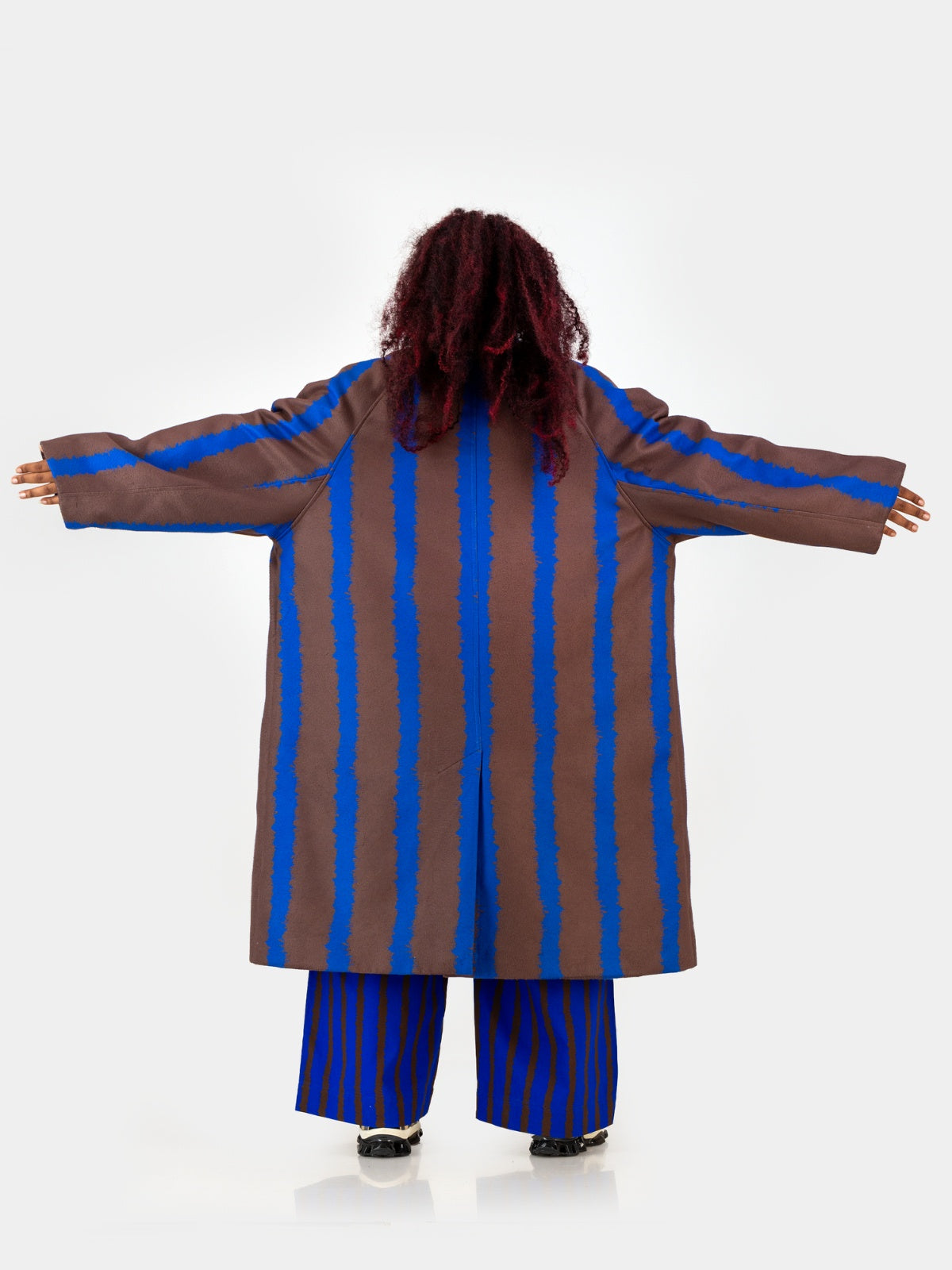 Stripe Melton Coat