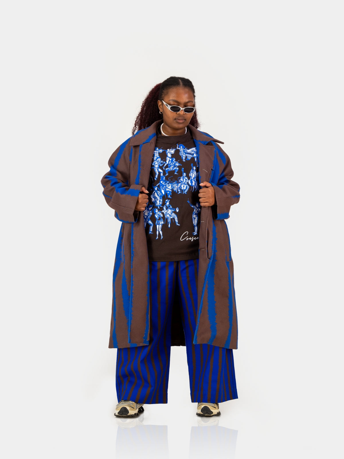 Stripe Melton Coat