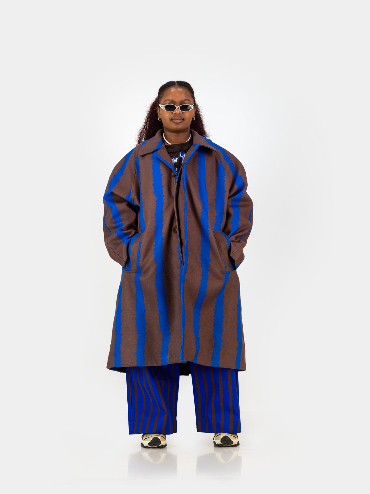 Stripe Melton Coat