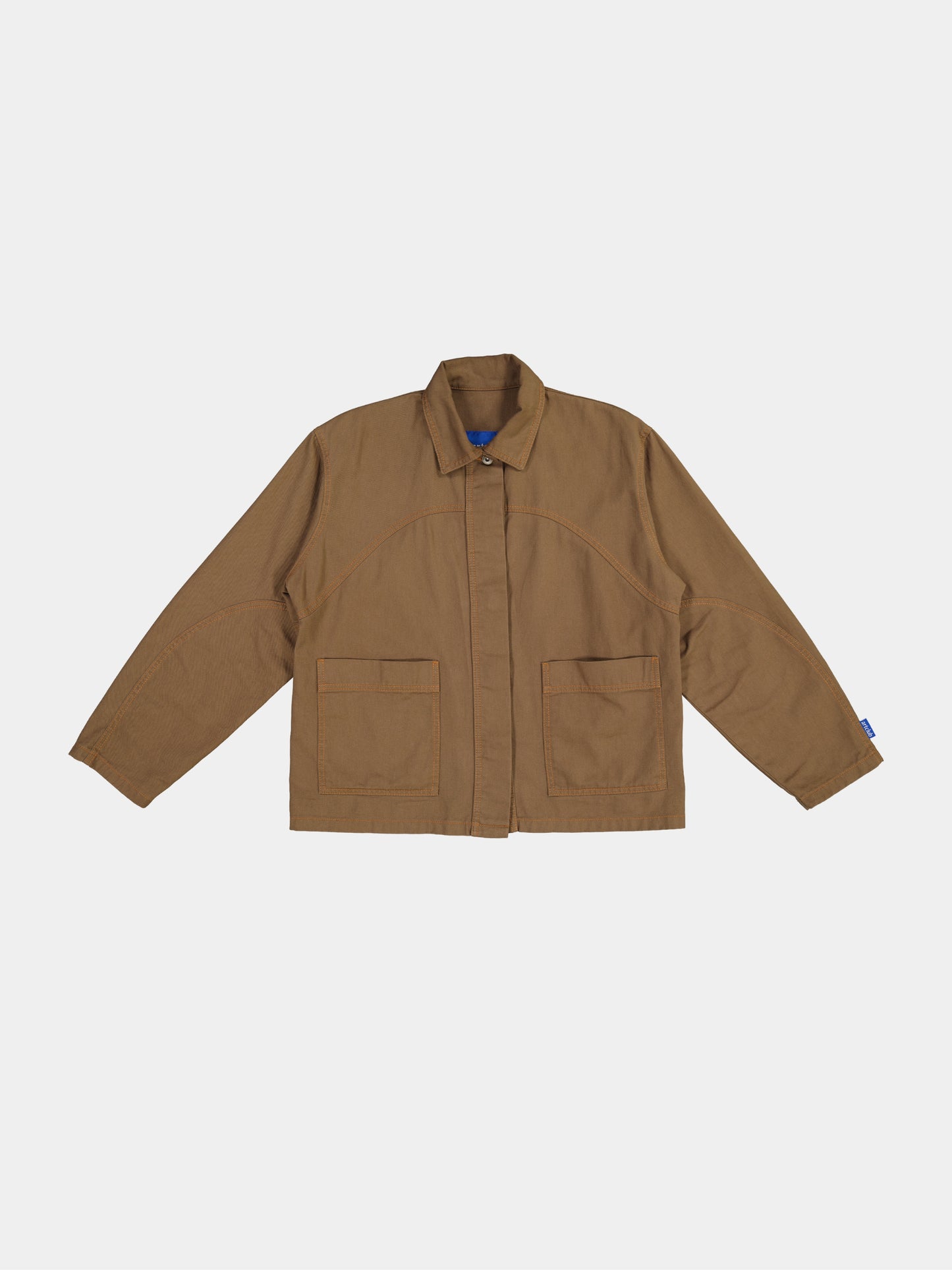 Cropped Engineered Denim Jacket - Brown