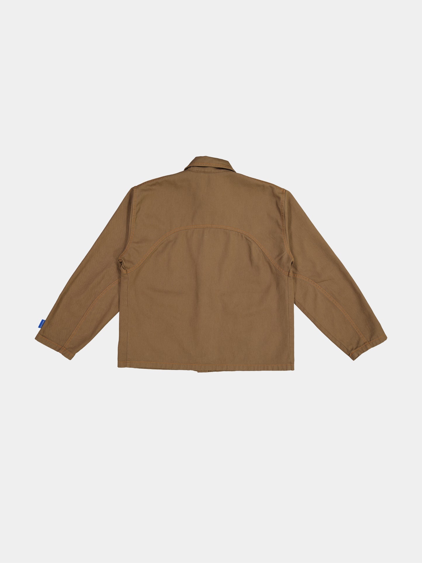 Cropped Engineered Denim Jacket - Brown