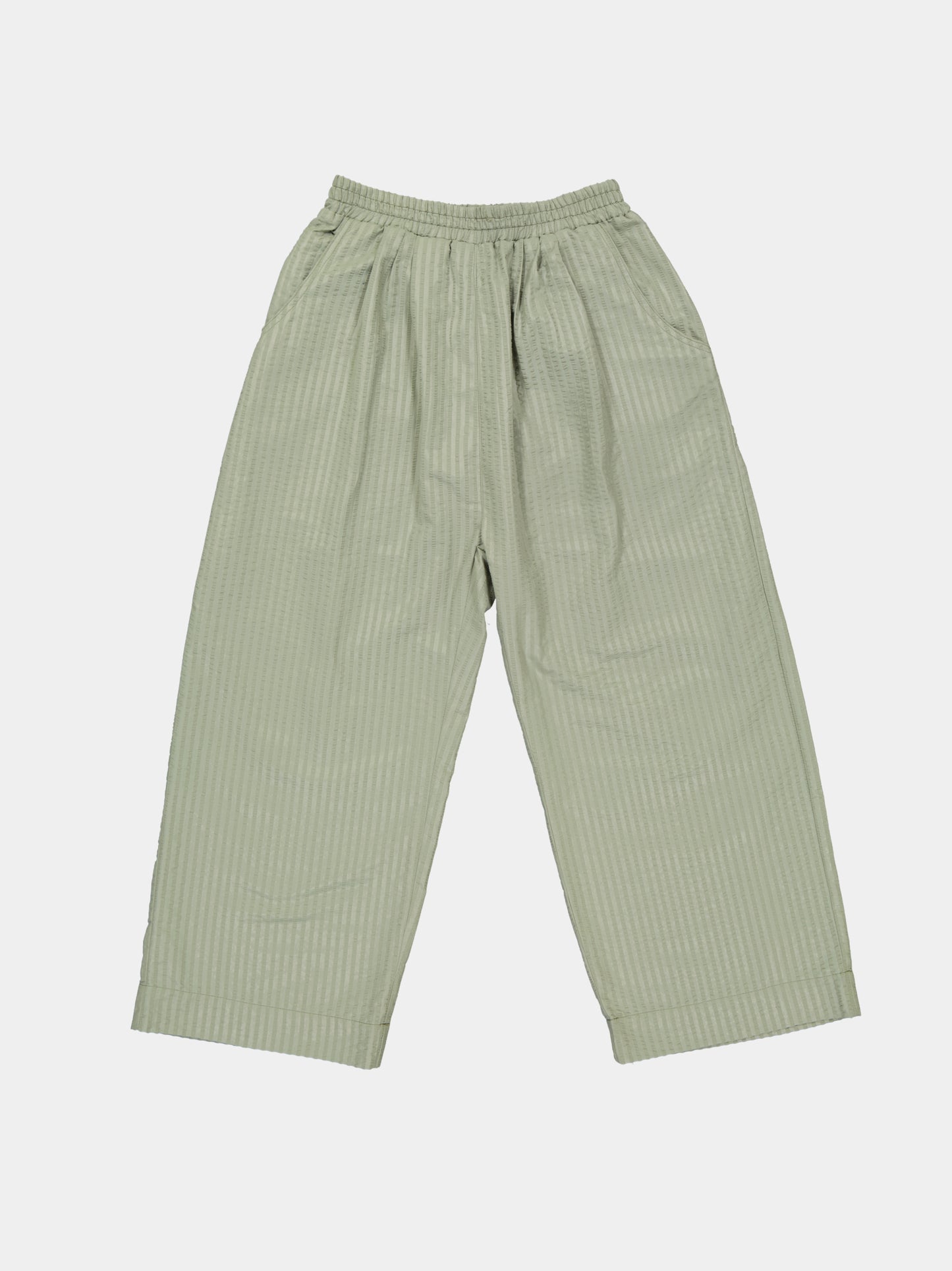 Cropped Seersucker Pants - Sage