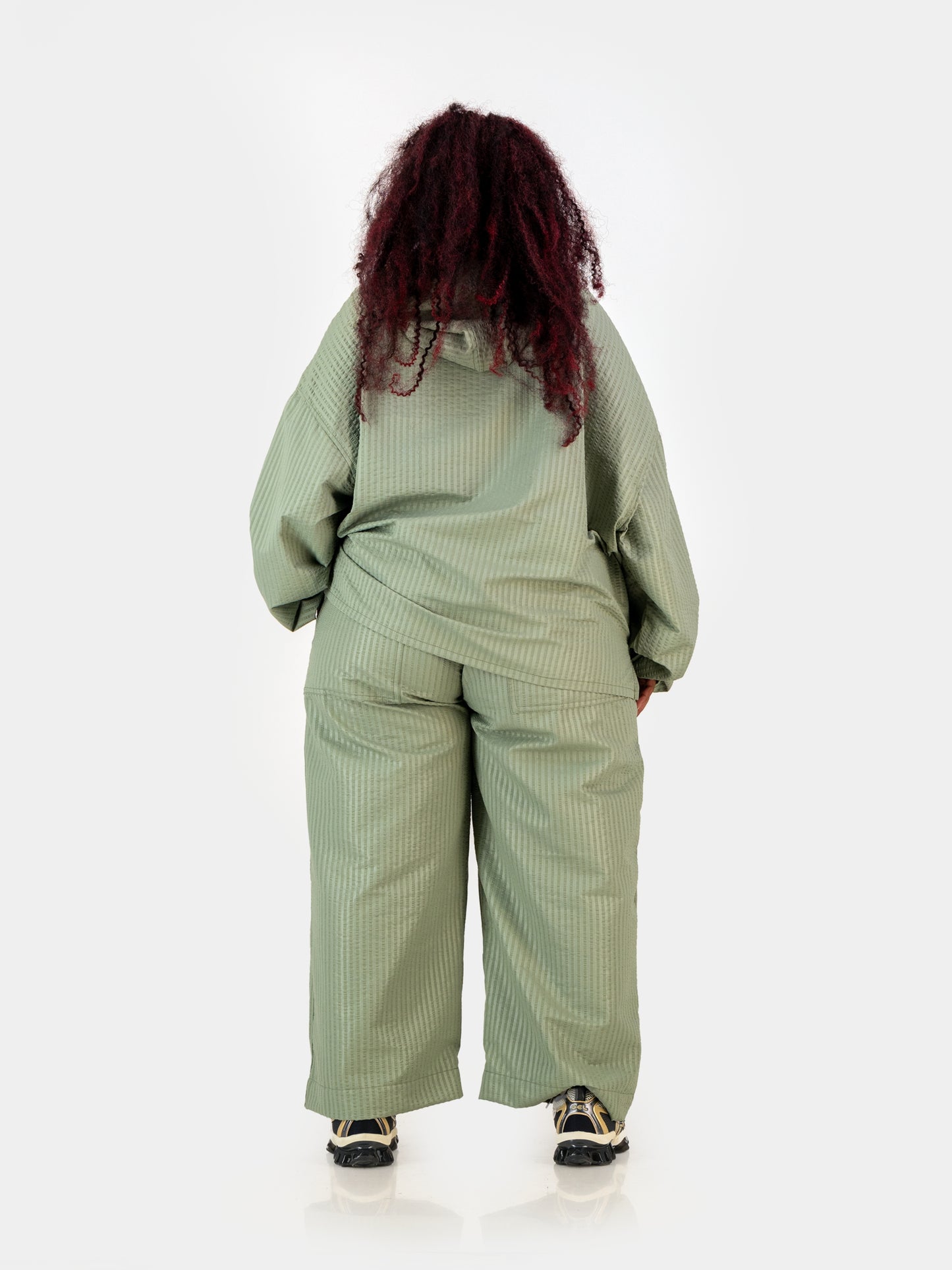 Cropped Seersucker Pants - Sage
