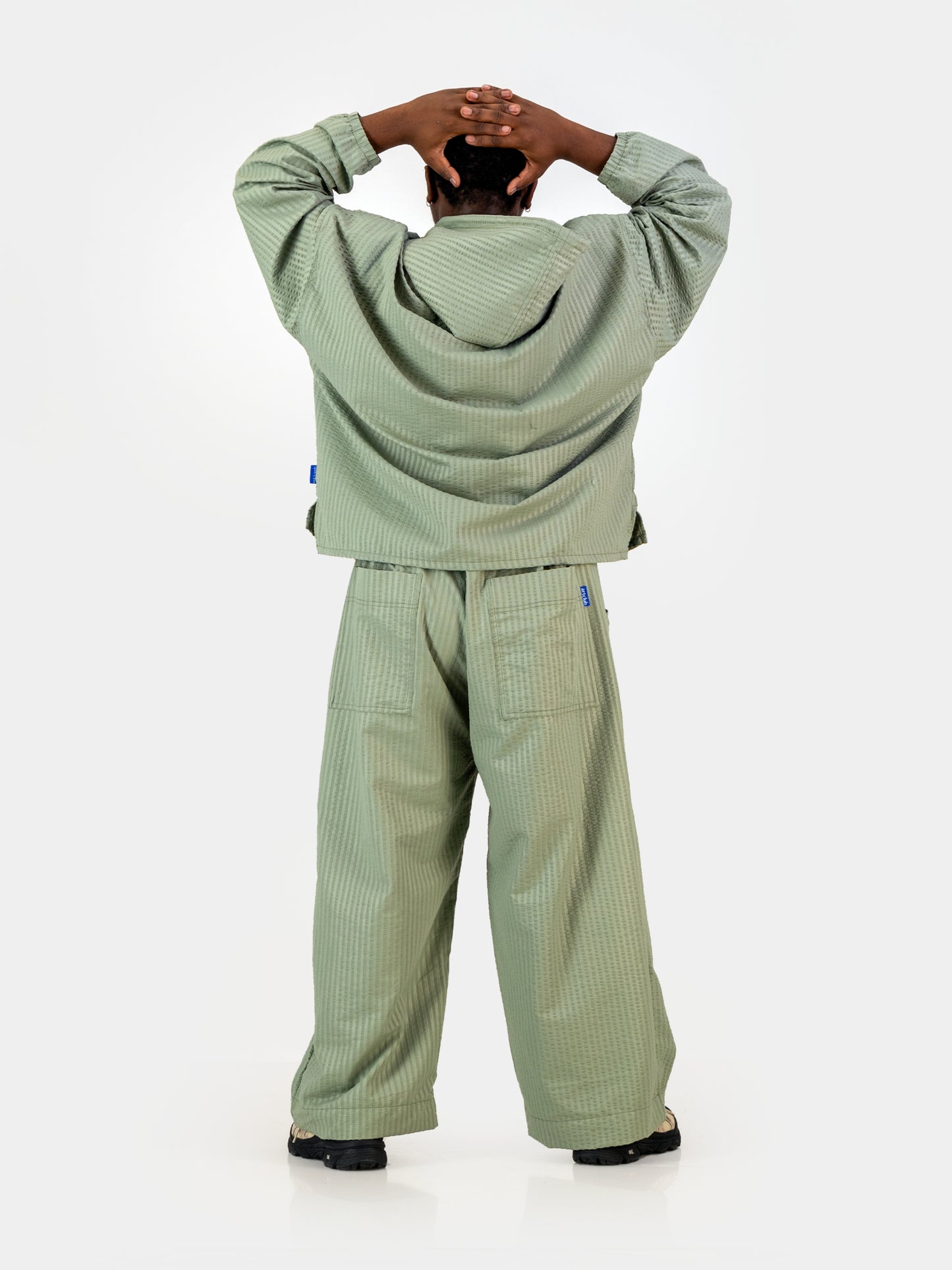 Cropped Seersucker Pants - Sage
