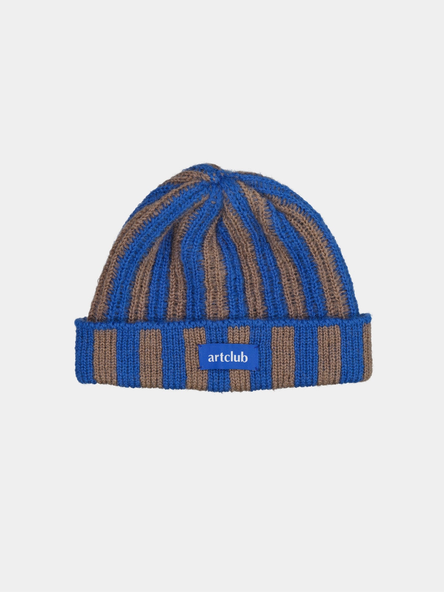 Merino Beanie - Blue and Brown