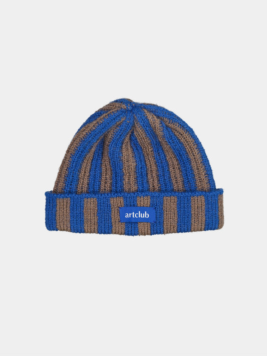Merino Beanie - Blue and Brown