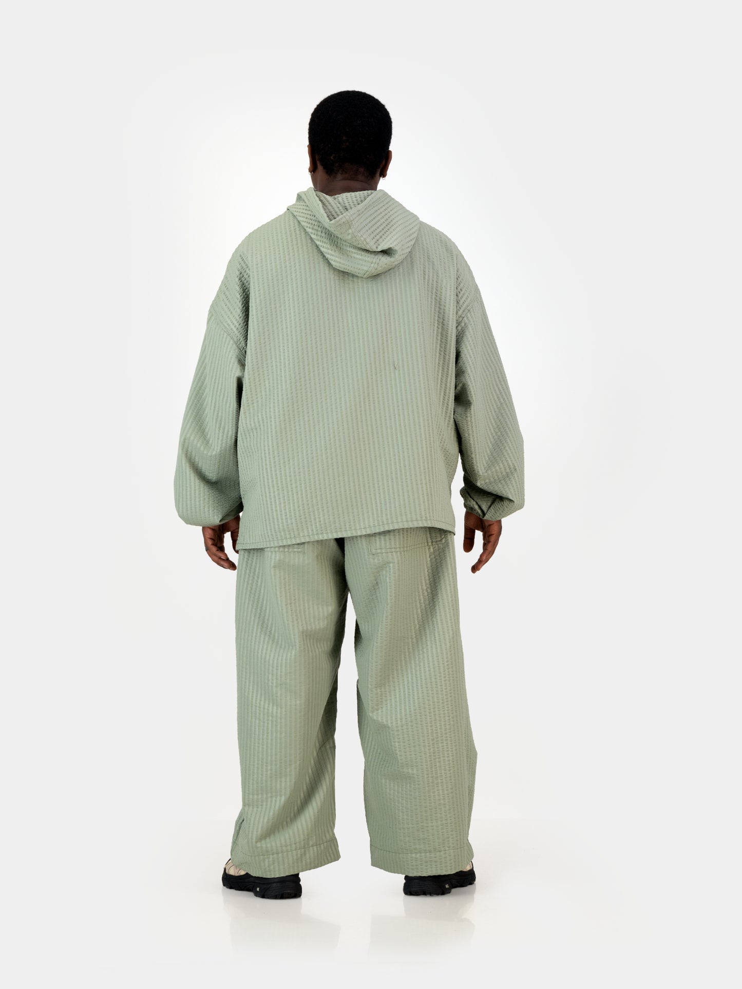 Seersucker Studio Hoodie - Sage