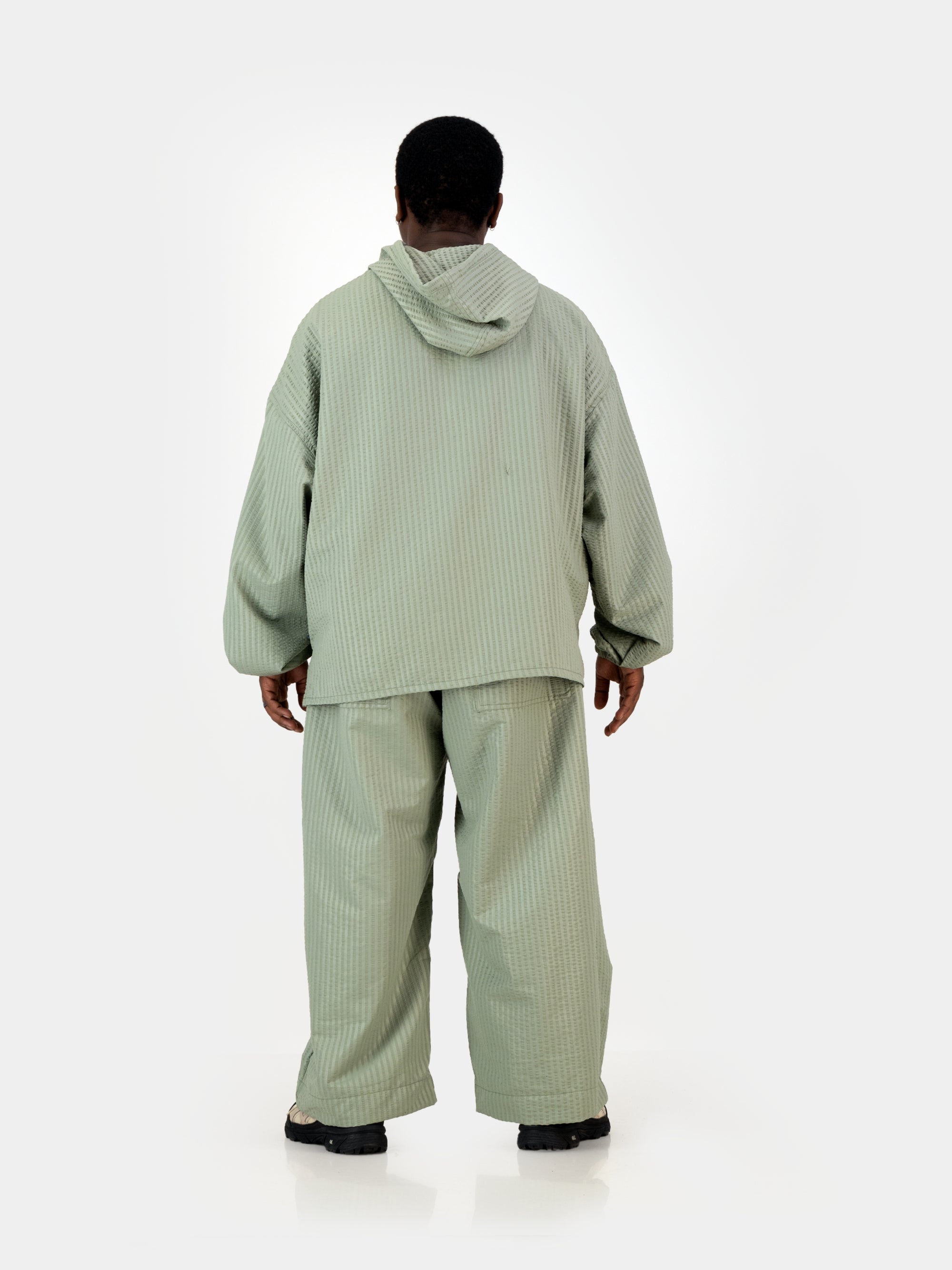 Seersucker Studio Hoodie - Sage
