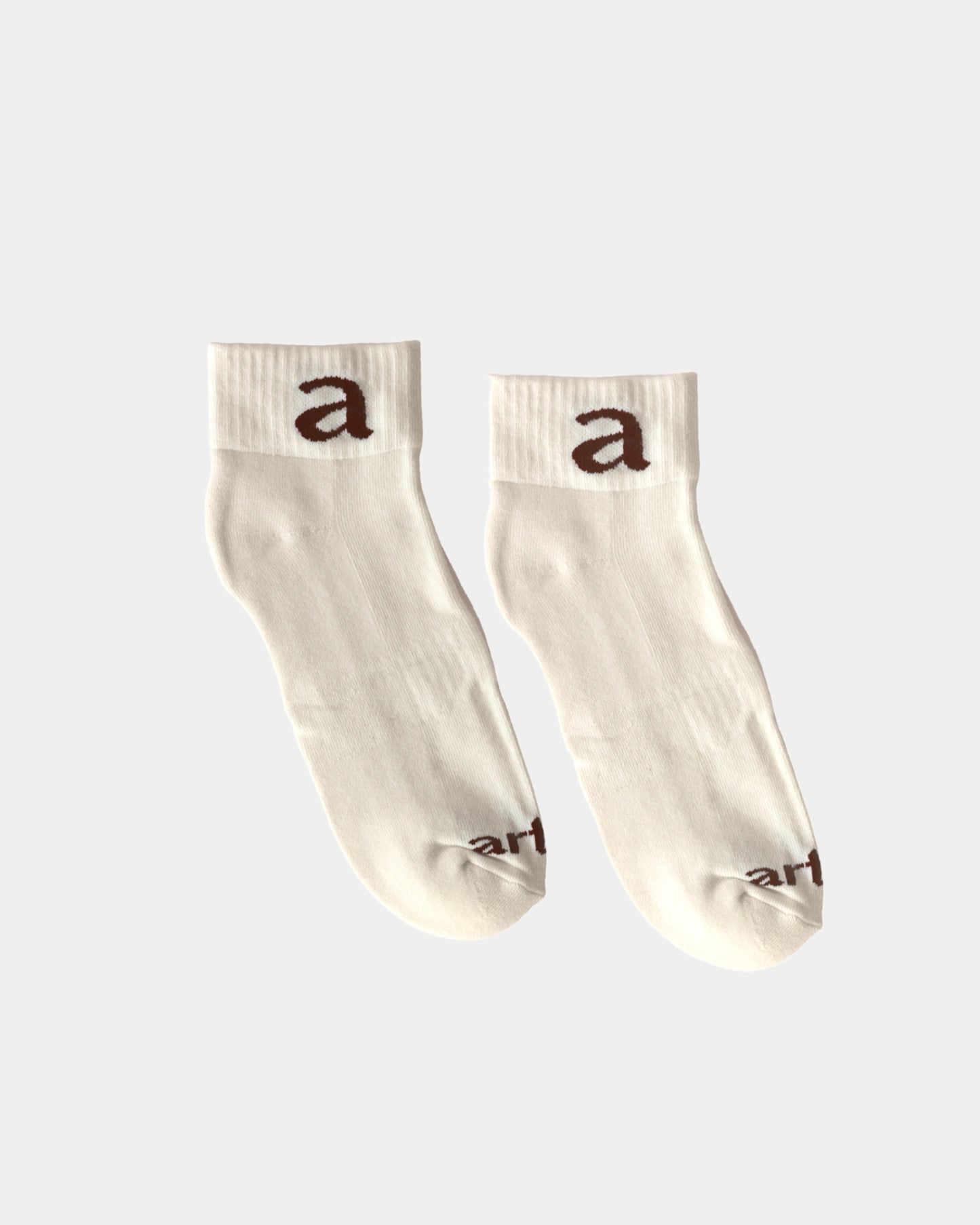 Cream Ankle Socks - Chocolate