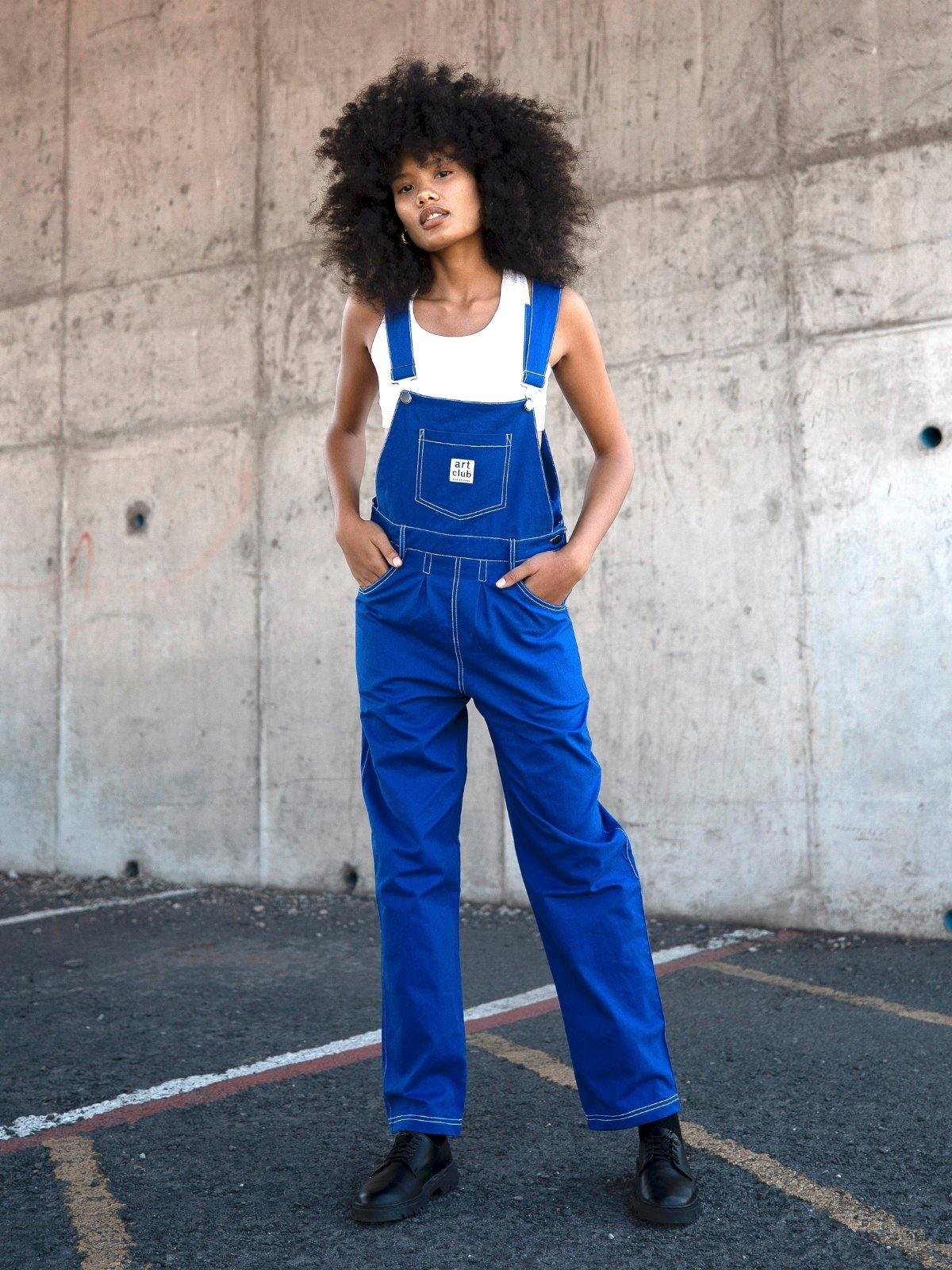 Topstitched Royal Dungaree - Artclub and Friends