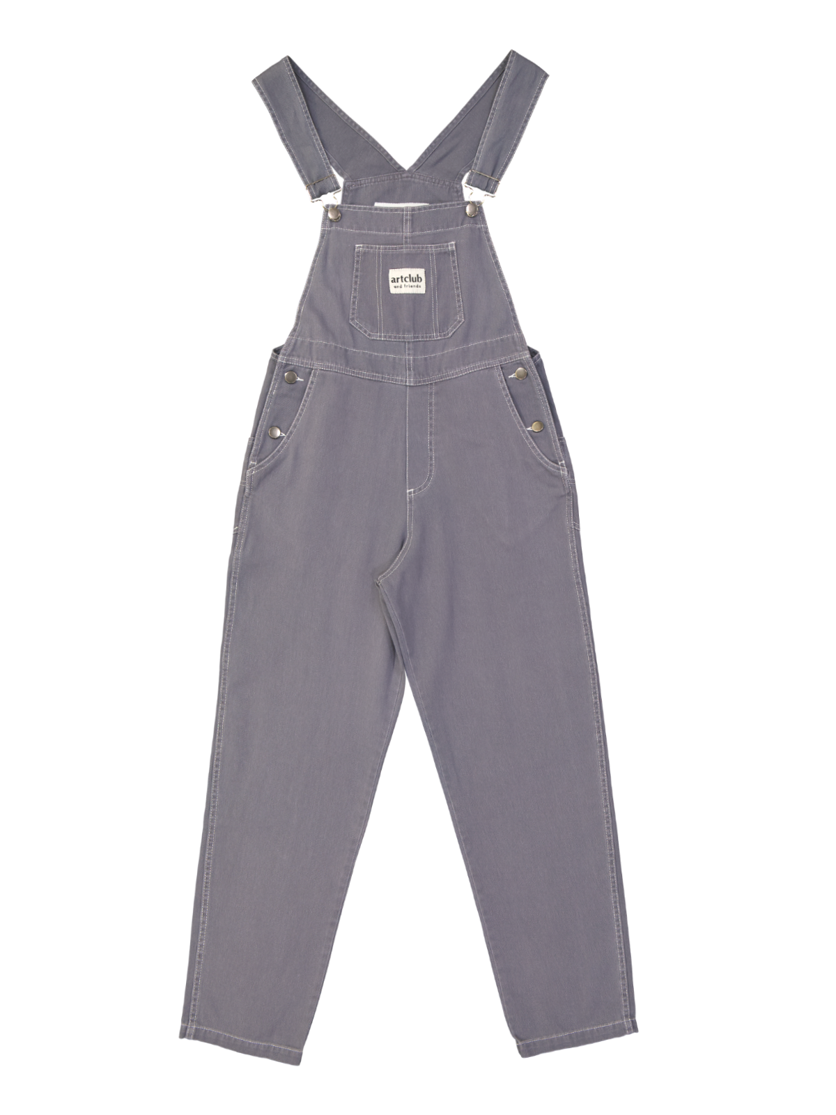 Mileage Topstitched Grey Dungaree